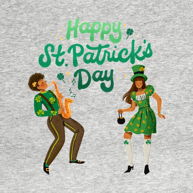 Happy St. Patrick Day - Couple Celebrate by Qibar Design